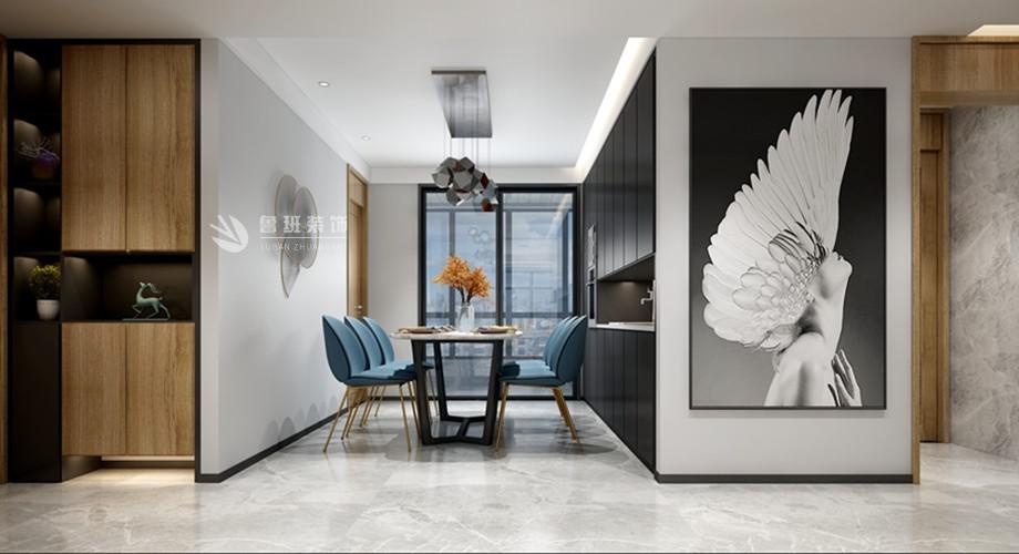 西安装修案例西安万达天樾150平米现代风格鲁班装饰原创设计方案
