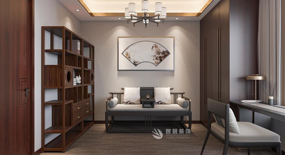 西安装修案例富力城四居室188平米新中式风格鲁班装饰原创设计方案