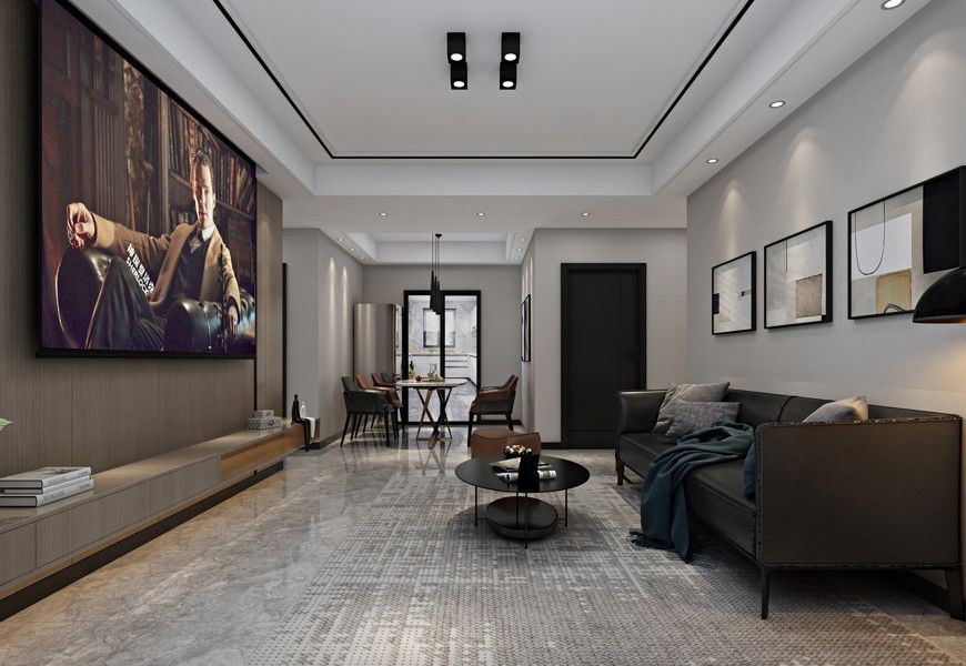 西安鲁班装饰金泰新里程104平米三居室装修现代简约风格案例赏析