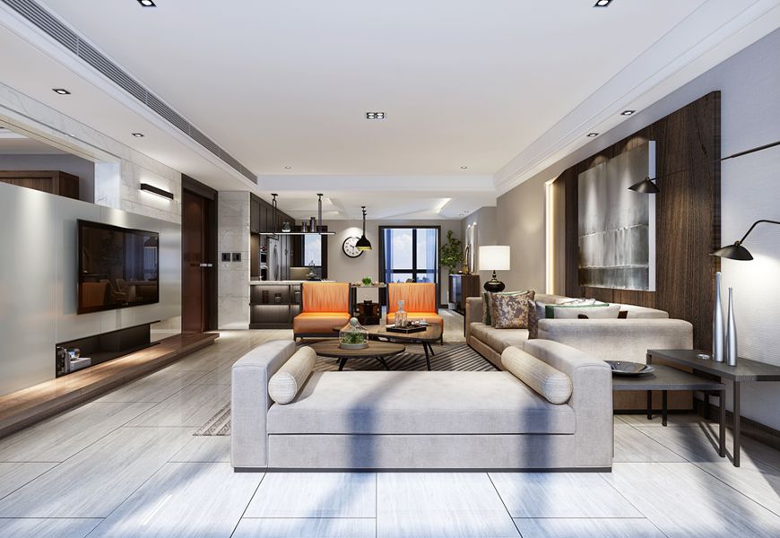 西安装修案例唐延九郡五居室现代风格张娟设计方案